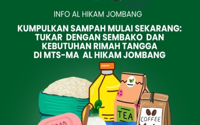 Peduli Lingkungan dan Masyarakat, Madrasah Al-Hikam Jombang Rutin Gelar Tukar Sampah dengan Sembako